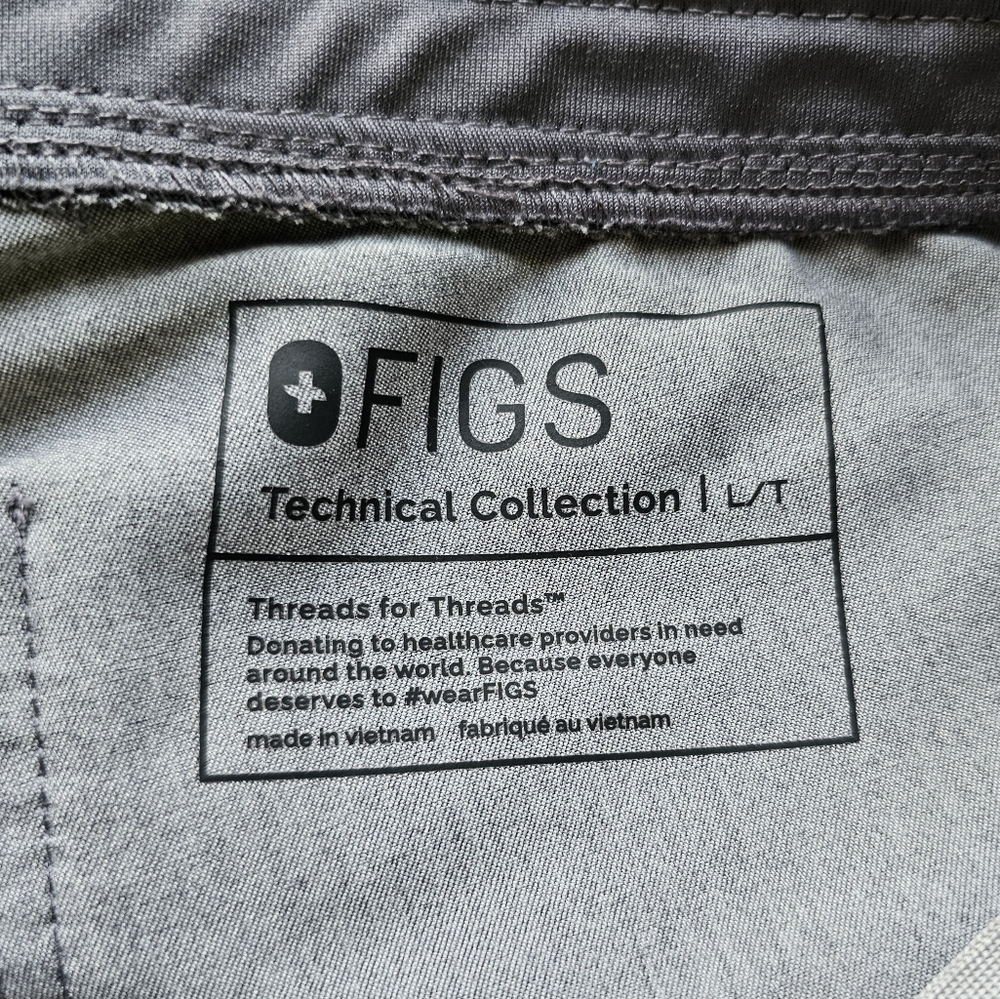 FIGS gray jogger scrub pants string tie Size L - Picture 3 of 8